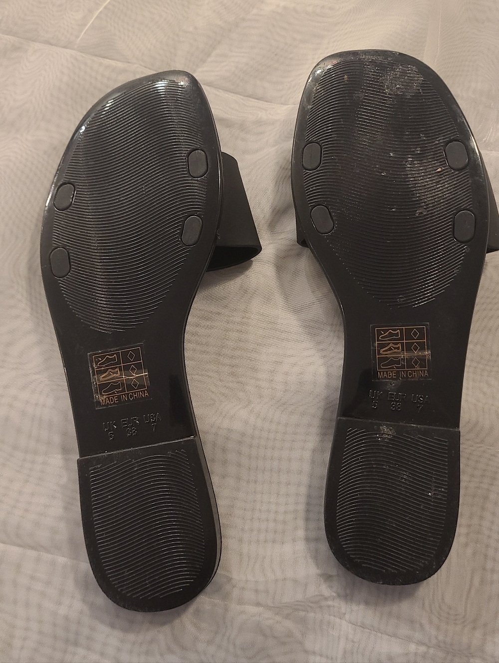 #65 - Classic Black Slide Sandals - Women's Minimal Slip-On, Size 7 USA - Picture 9 of 9